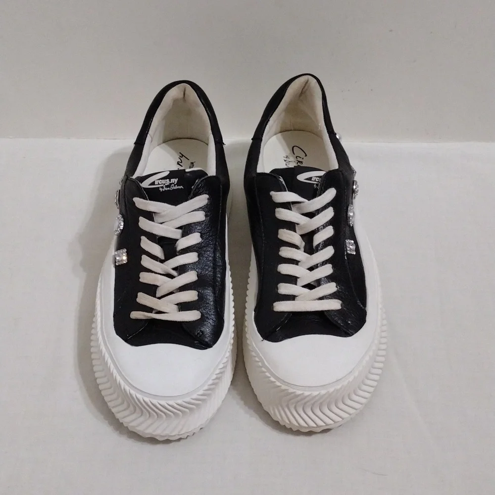 NEW Circus NY Sam Edelman Taelyn Rhinestone Platform Sneakers 9 Glam Streetwear